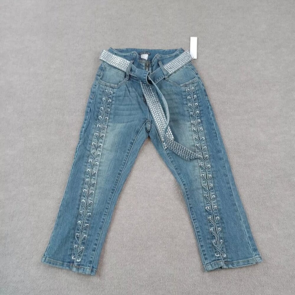 Venus Ladies size 4 Jeans with rhinstone belt.